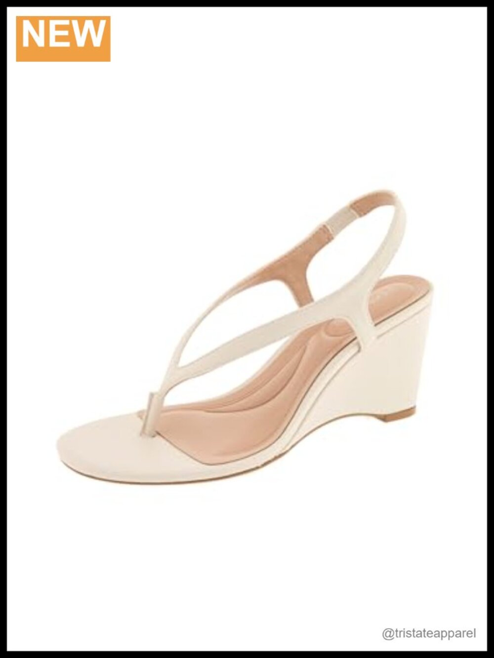 Synthetic Wedge Sandal Round Toe Elastic Backstrap Casual